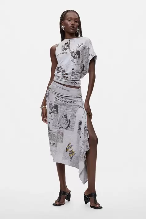 Falda Asimétrica Estampada
