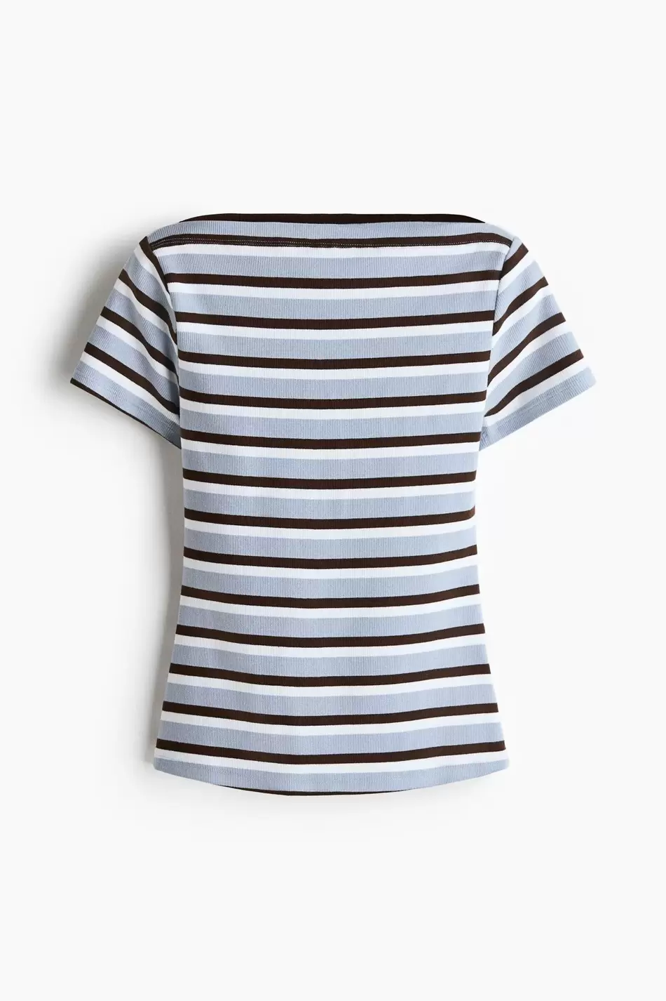 Camiseta de algodón con escote barco