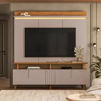 Centro de entretenimiento Metrópolis | Mueble de TV alto con repisas | Para TV de hasta 55"