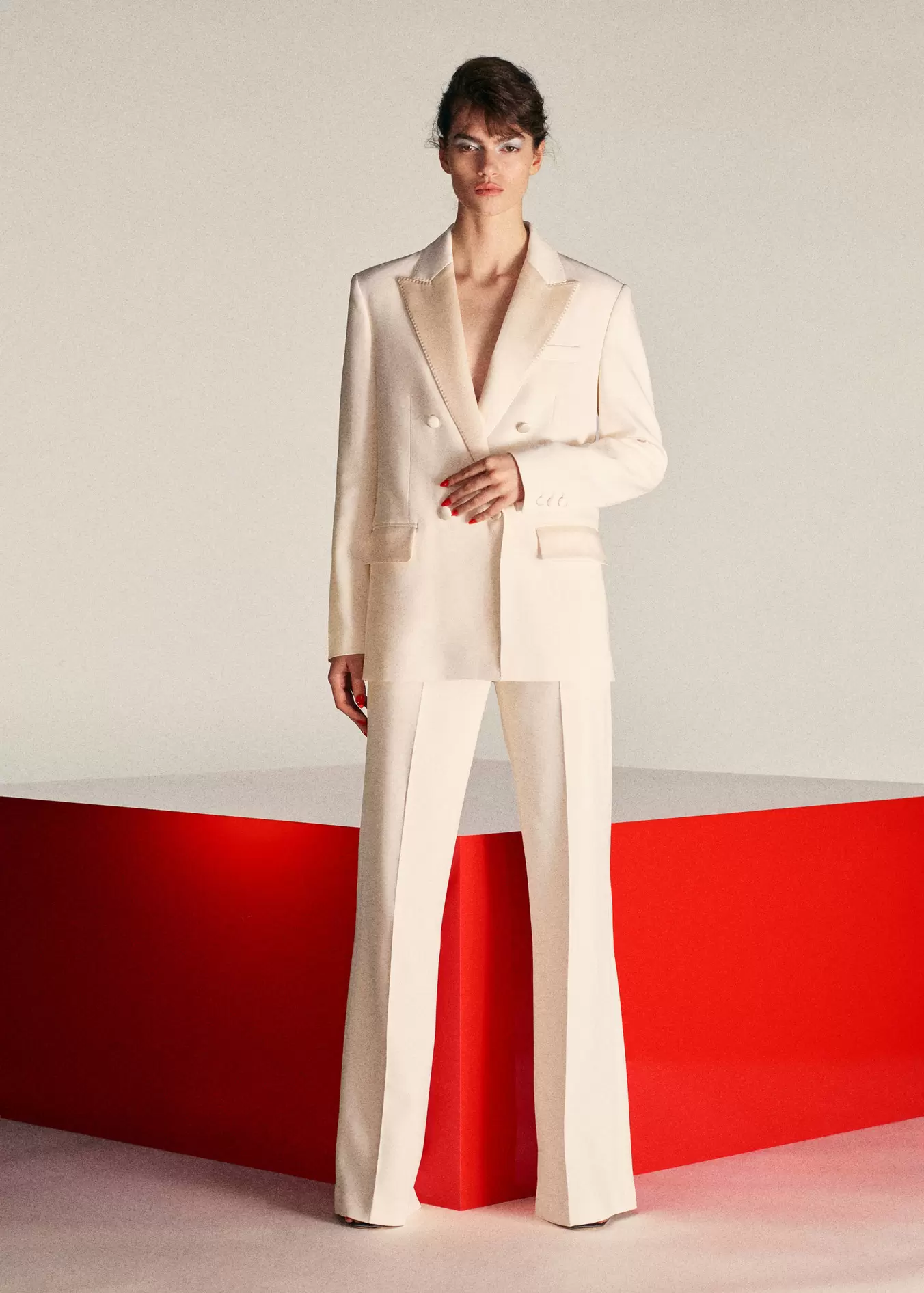 High-waist straight trousers