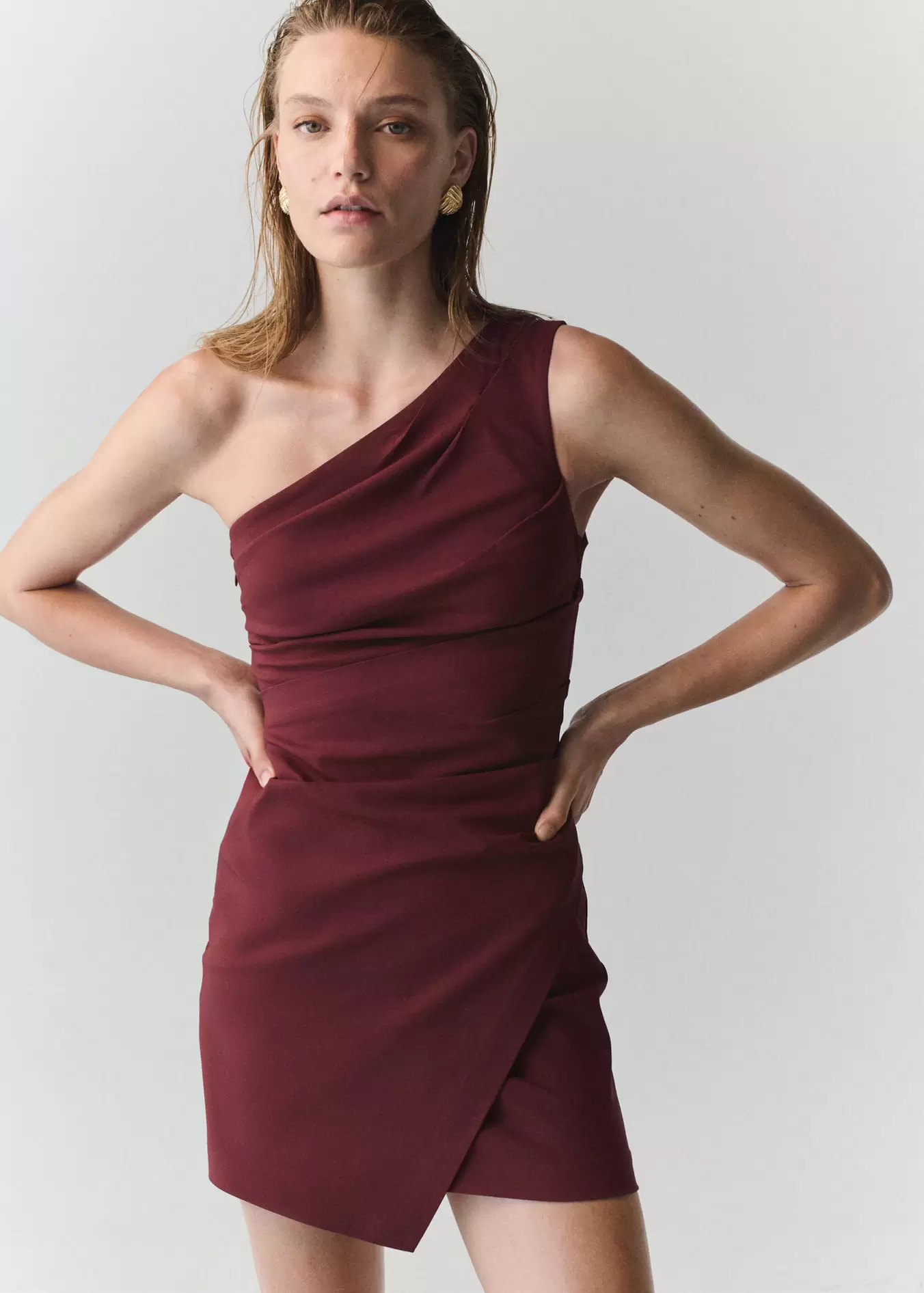 Asymmetrical pleated dress