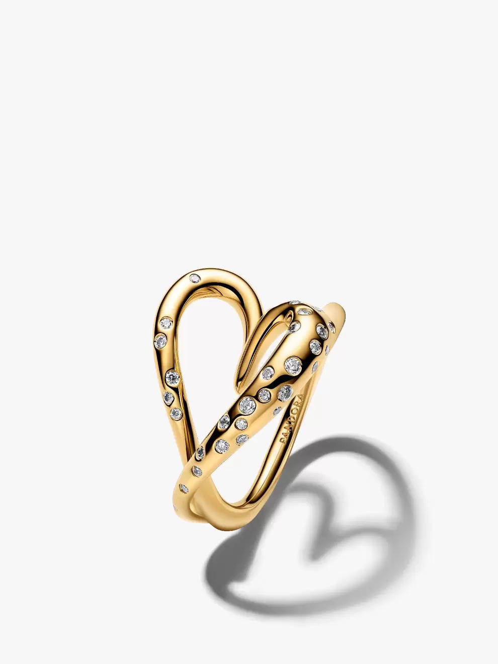 Anillo Corazón con forma orgánica engastado con piedra