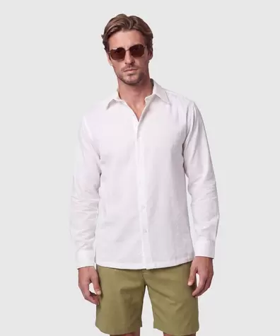 Camisa Guayabera De Manga Larga Hombre