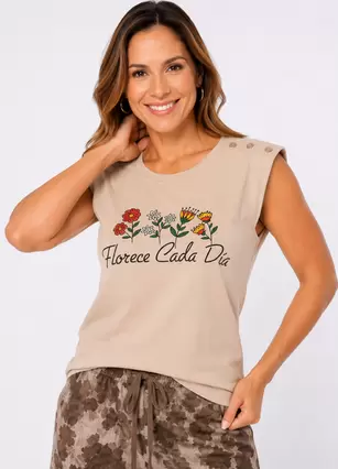 Camiseta estampada silueta ajustada 23049B