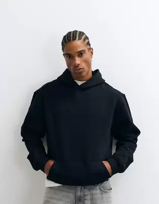 ASOS DESIGN essentials relaxed hoodie in black