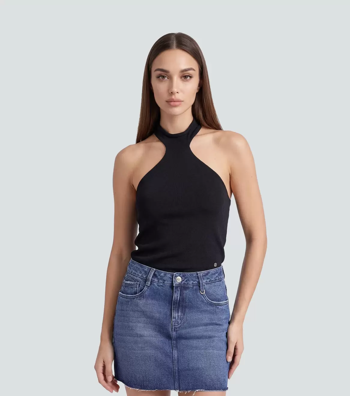 Blusa Halter Para Mujer Unicolor Aleja Derek