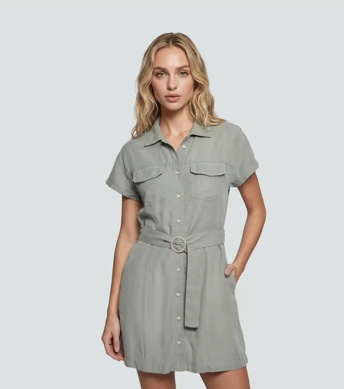 Vestido En Tencel Para Mujer Con Cinturon Marian Derek