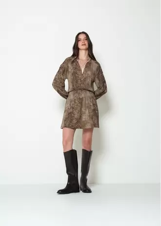 Vestido manga larga estampado