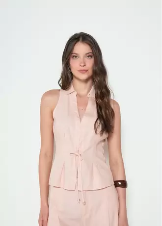 Camisa Manga Sisa Cuello en V