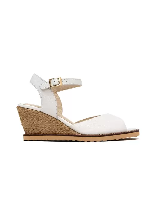 Sandalia cuña bohemia tipo espadrila en cuero REF PKT1474LJ