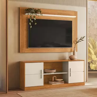 Centro de Entretenimiento Palmas | Mesa de TV y panel contemporáneo | Mueble multifuncional