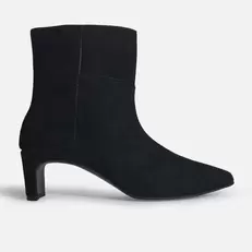 Botin tacon caprina de sintético para mujer - Negro