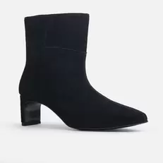 Botin tacon caprina de sintético para mujer - Negro