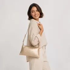 Bolso manos libres ventela de sintético para mujer - Oro