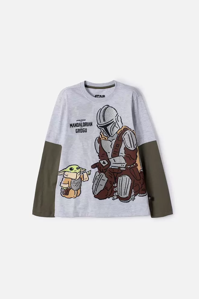CAMISETA DE MANDALORIAN MANGA CORTA MULTICOLOR PARA NIÑO