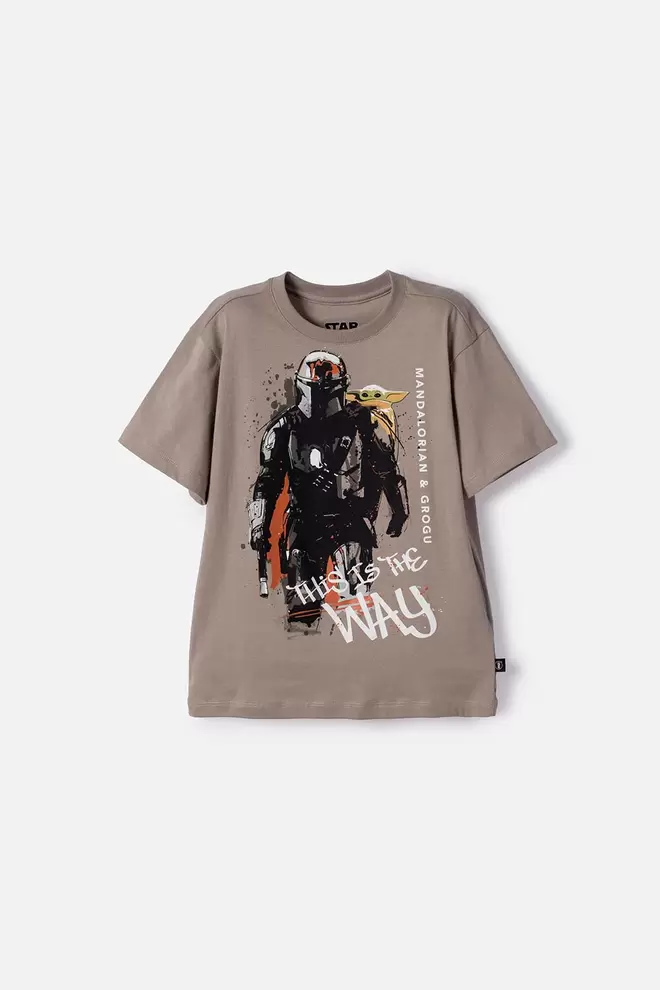 CAMISETA DE MANDALORIAN MANGA CORTA VERDE PARA NIÑO