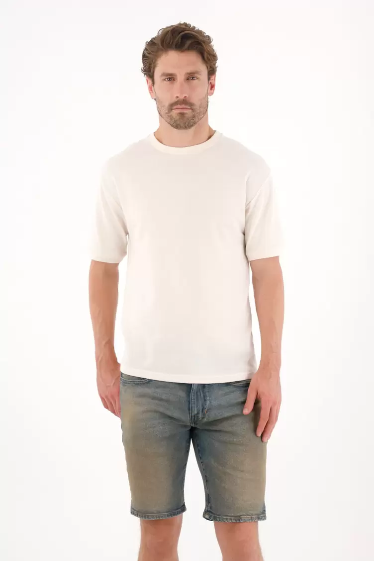 Bermuda en denim azul para hombre