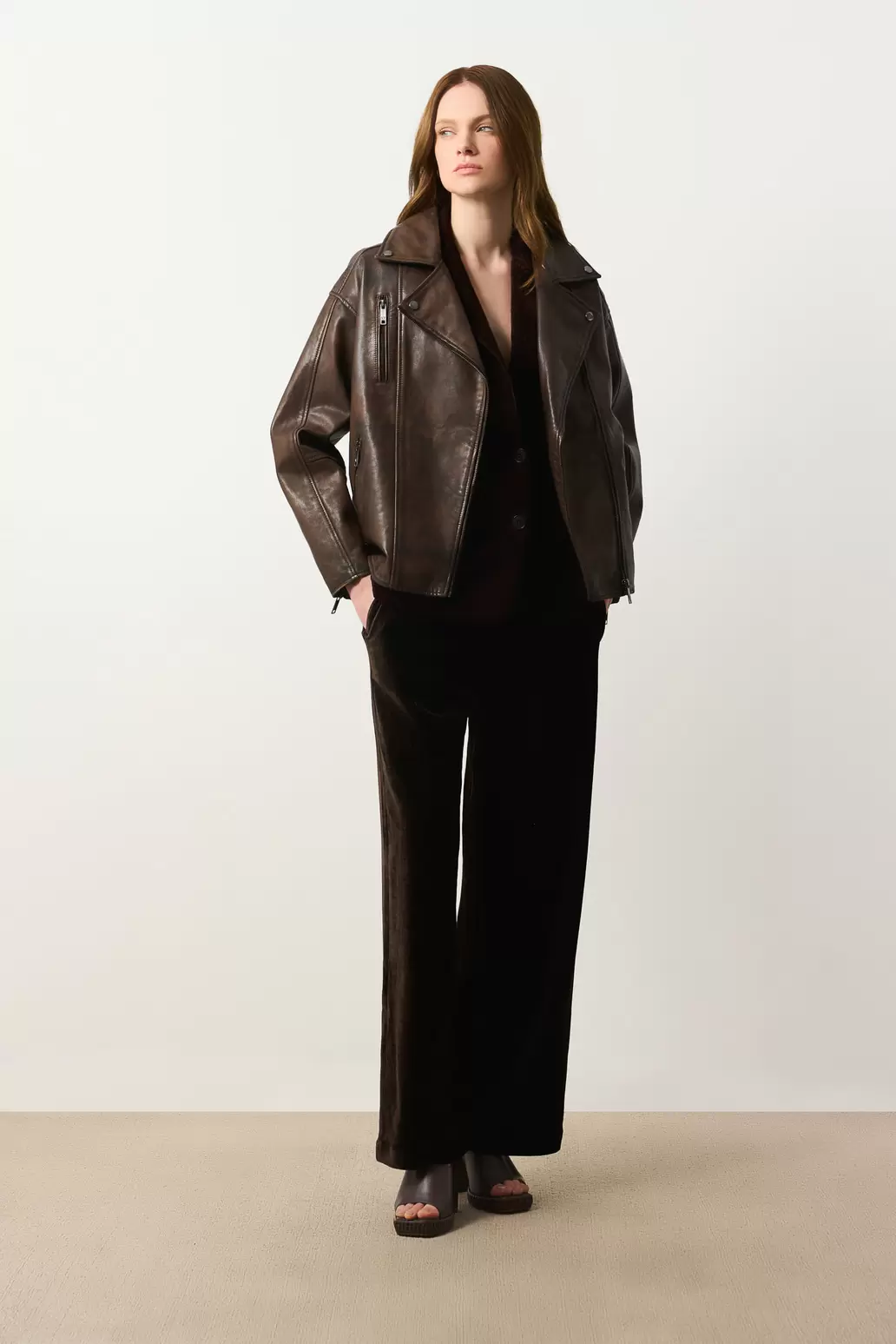 Chaqueta biker en cuero para mujer Savia
