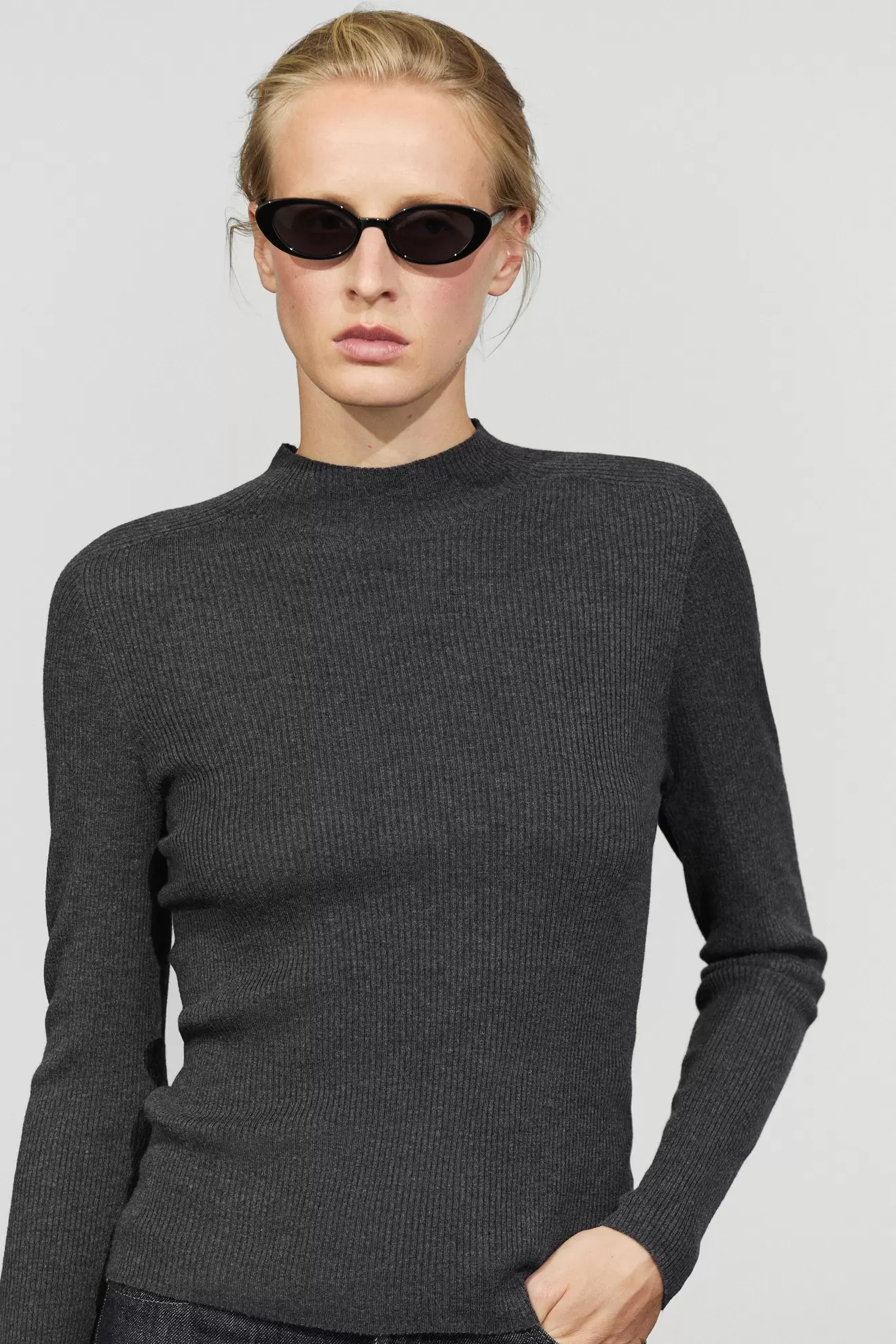 Jersey punto cuello perkins canalé