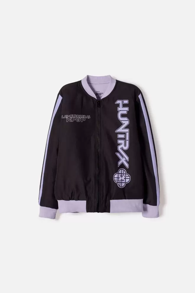 CHAQUETA DE K- POP DEMON HUNTERS CON CIERRE NEGRO PARA NIÑA