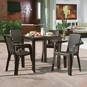 Combo Comedor Eterna, 1 Mesa, 4 Sillas Con Brazos