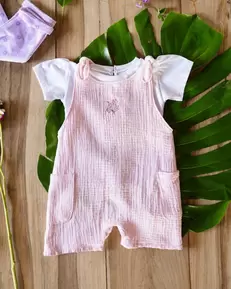 Conjunto Mameluco y Camiseta Para Recién Nacida
