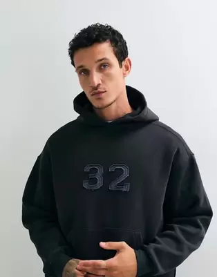 Cotton On box fit hoodie in black