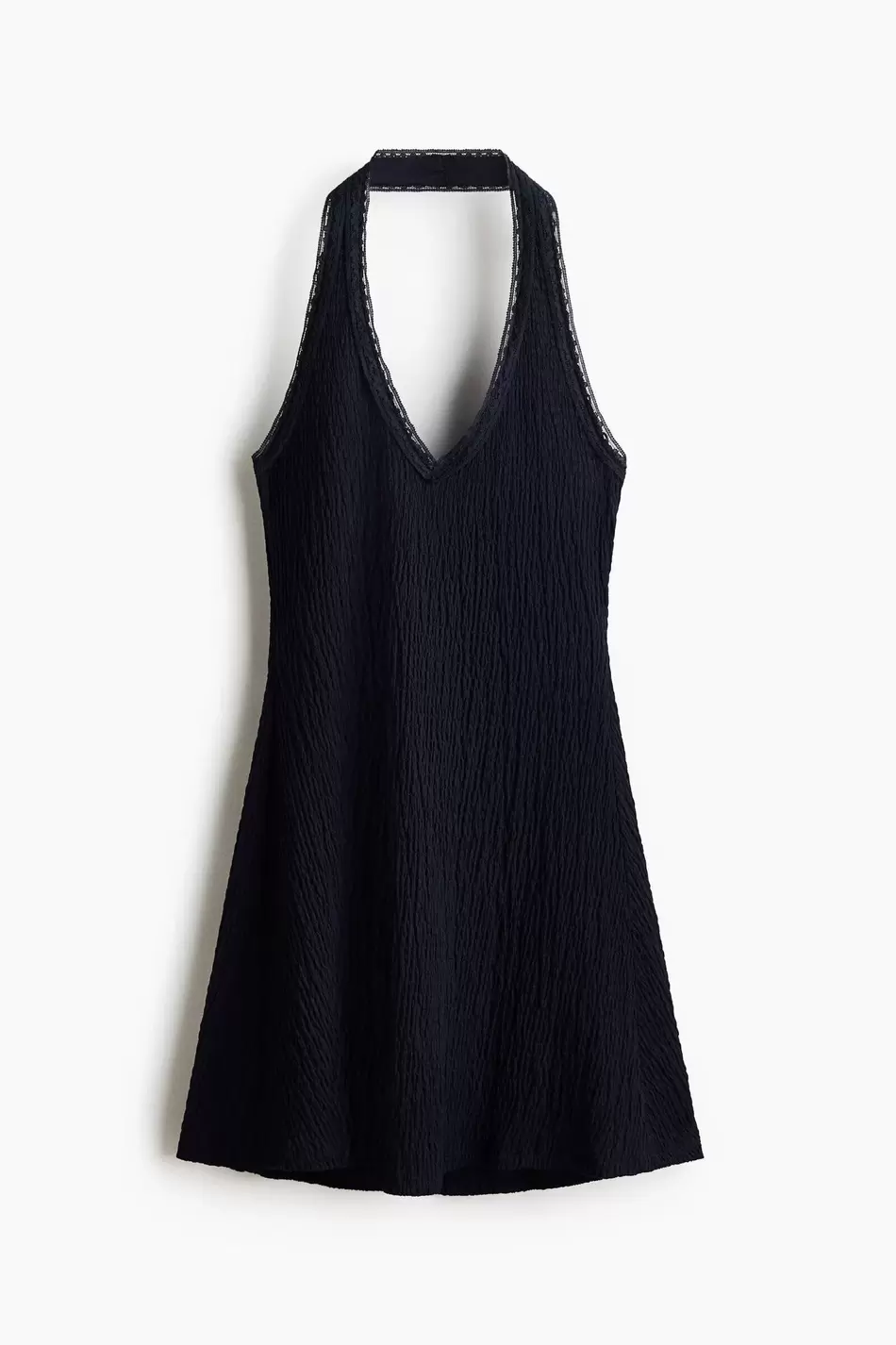 Vestido halter con ribete de encaje