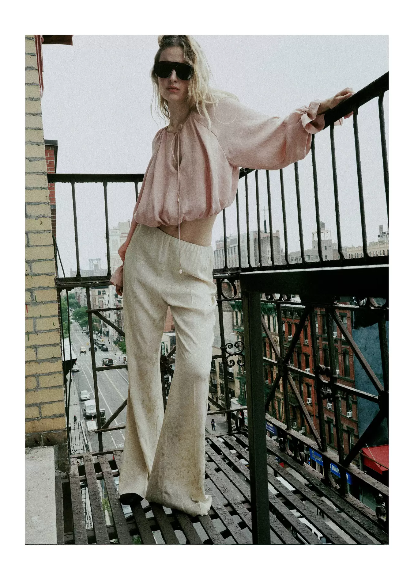 Gathered lyocell blouse