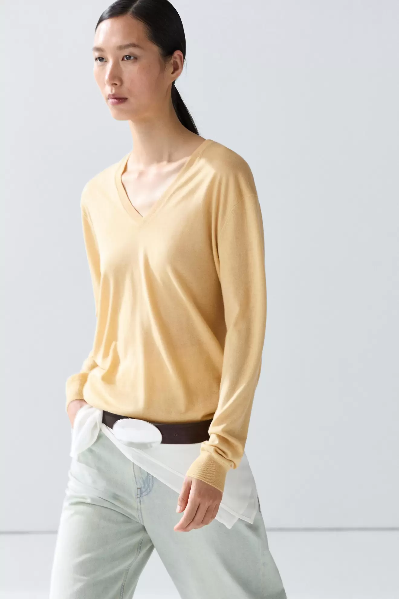 Jersey punto cuello pico