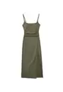 Vestido midi bengalina escote cuadrado