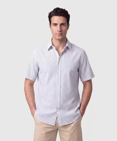 Camisa Manga Corta Casual Para Hombre