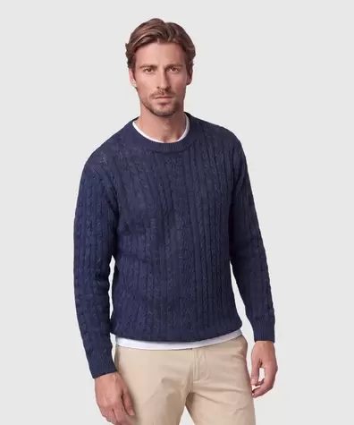 Saco De Punto Con Trenzas Para Hombre