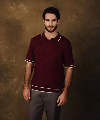 Polo Tejida Manga Corta Para Hombre