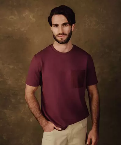 Camiseta Básica con Bolsillo Para Hombre