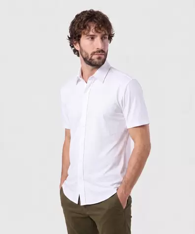 Camisa Manga Corta De Punto Antiarrugas
