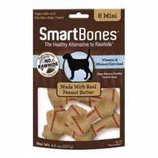 Snack para perros pequeños Smartbones Mantequilla de Mani Paquete 8 Unidades