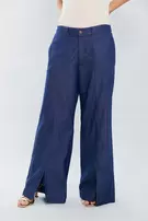 Pantalon palazzo c/cortes - Azul