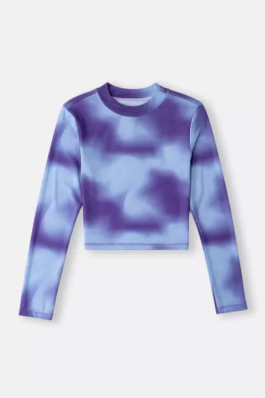 Camiseta crop manga larga para niña