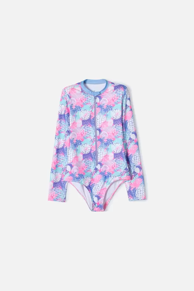 VESTIDO DE BAÑO DE MIC CON CIERRE MULTICOLOR PARA NIÑA