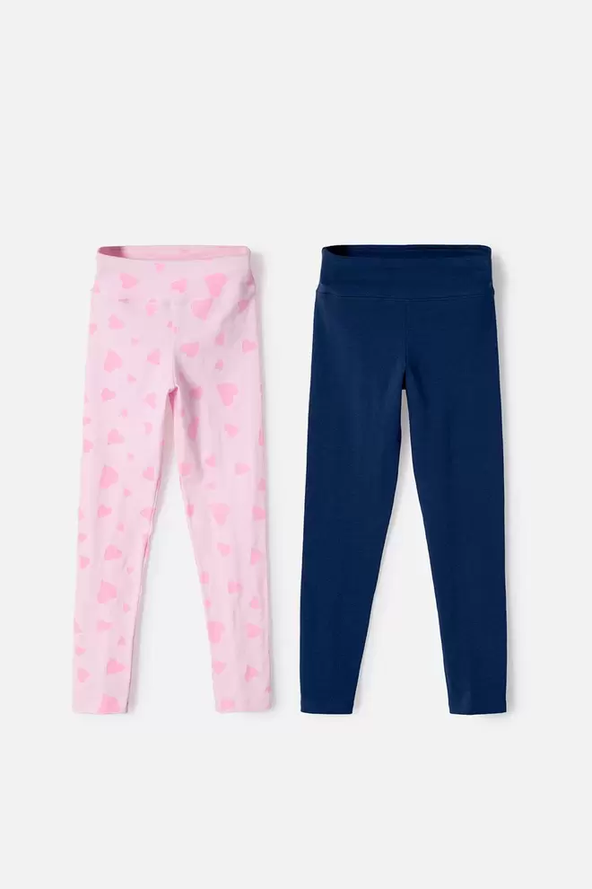 PACK X2 LEGGINS DE MIC MULTICOLOR PARA NIÑA