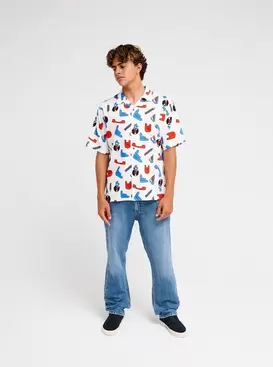 QS Festival Camisa de manga corta Beige Unisex