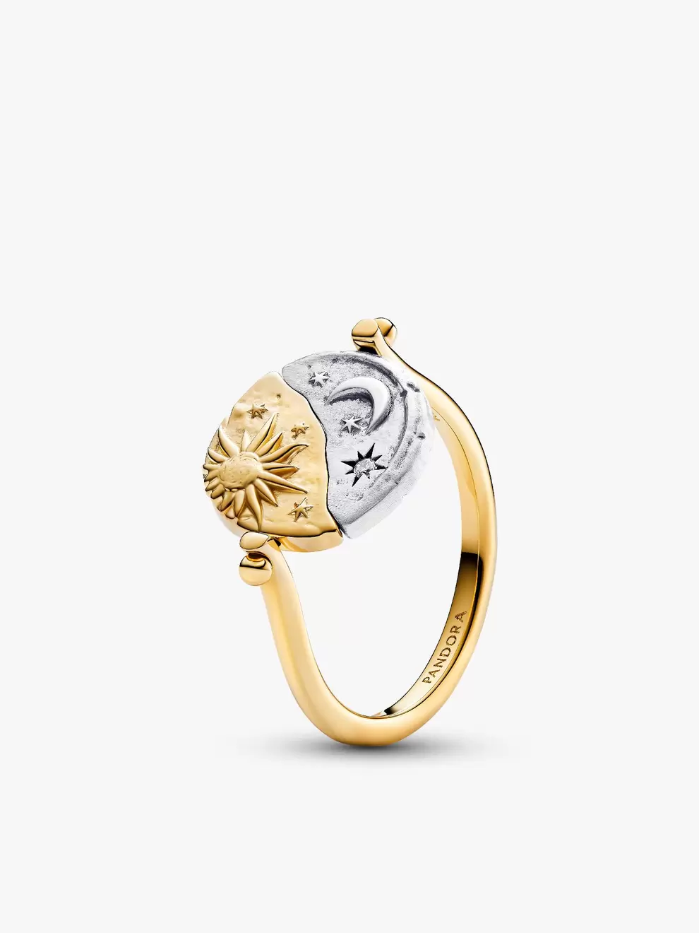 Anillo medallón reversible Sol y Luna