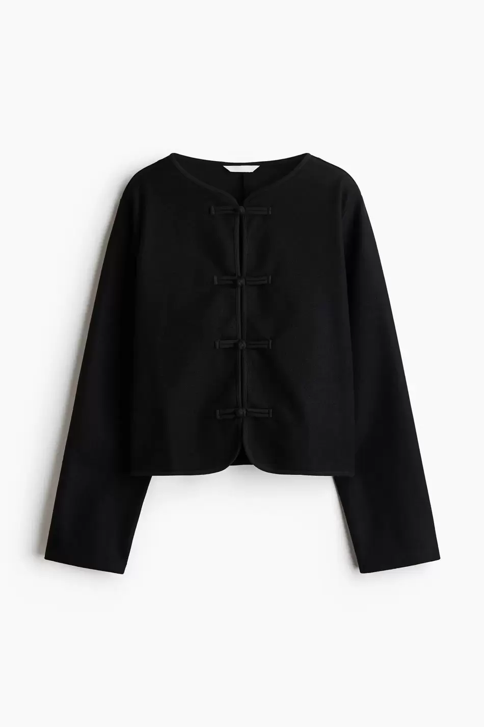 Chaqueta con botones de nudo y acabado afelpado
