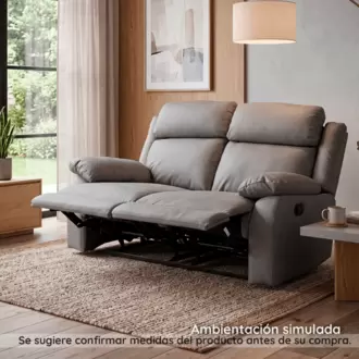 Sofá Reclinable Axis gris | Reclinable 2 puestos | Sillón reclinable manual