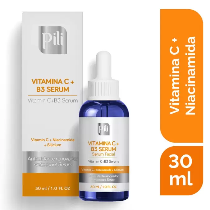 Serum con Vitamina C + B3 (Niacinamida) 30 mL