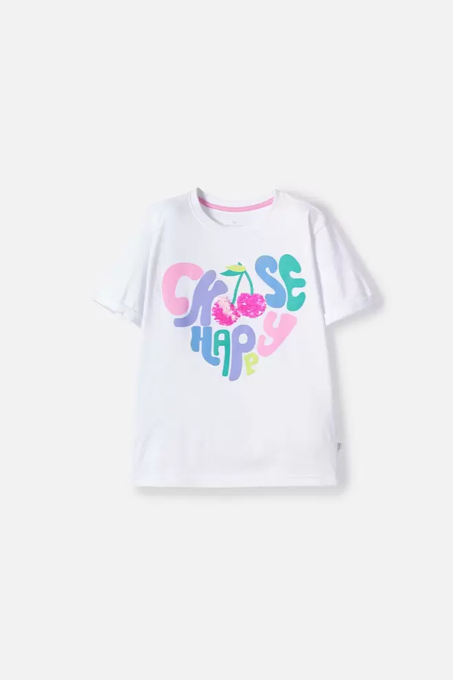 CAMISETA DE MIC MANGA CORTA BLANCO PARA NIÑA