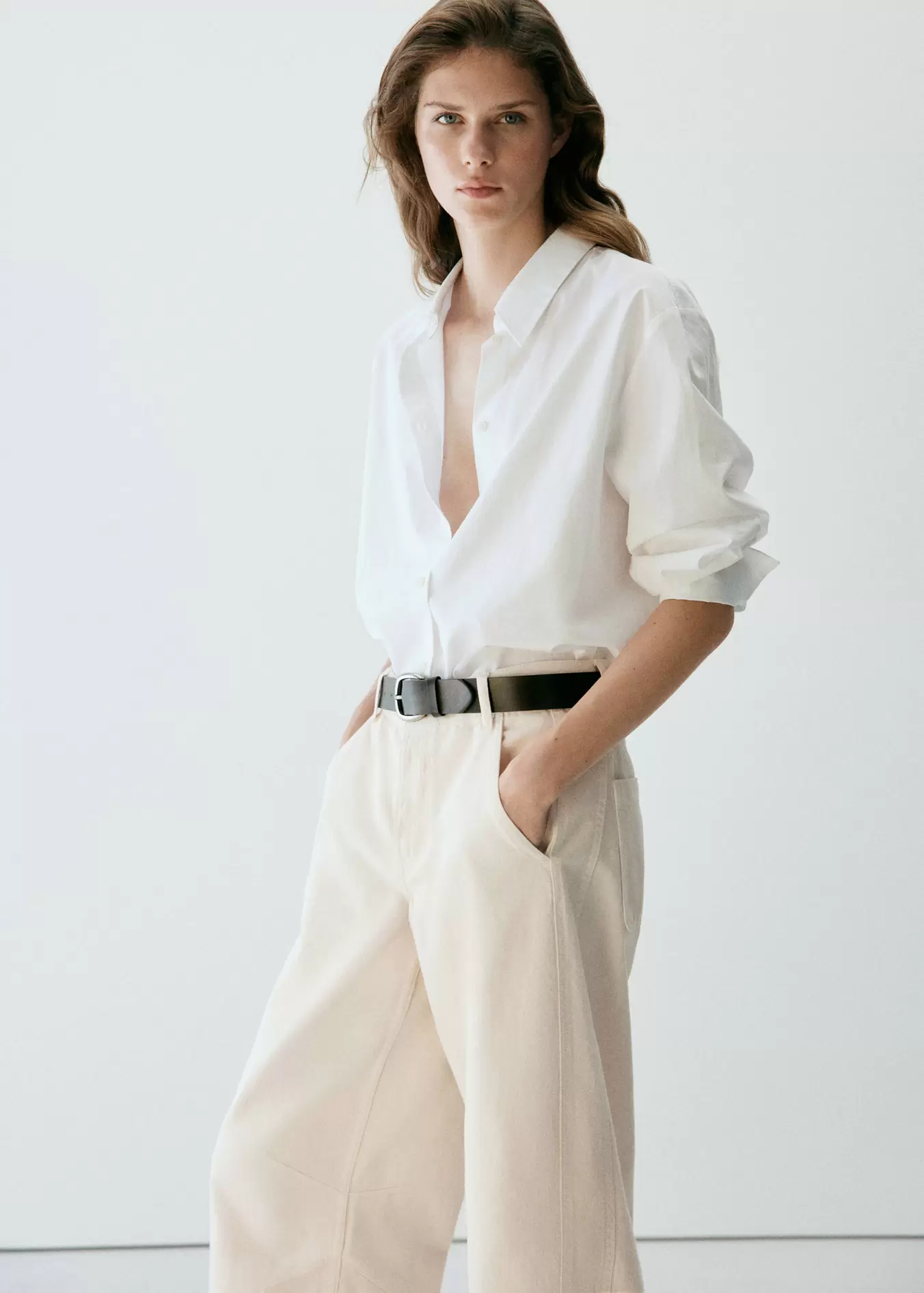 Mid-rise balloon jeans