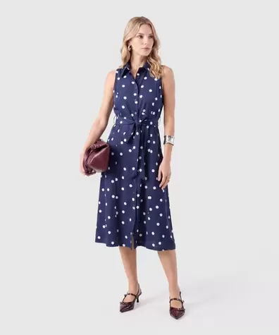 Vestido Camisero Sin Mangas Para Mujer