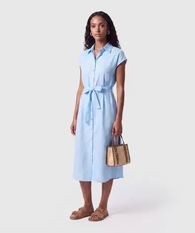 Vestido Camisero Midi Para Mujer